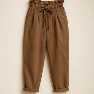 Free People Margate Pleated Trousers XS | Brown Paperbag Waist Pants Sold Out
